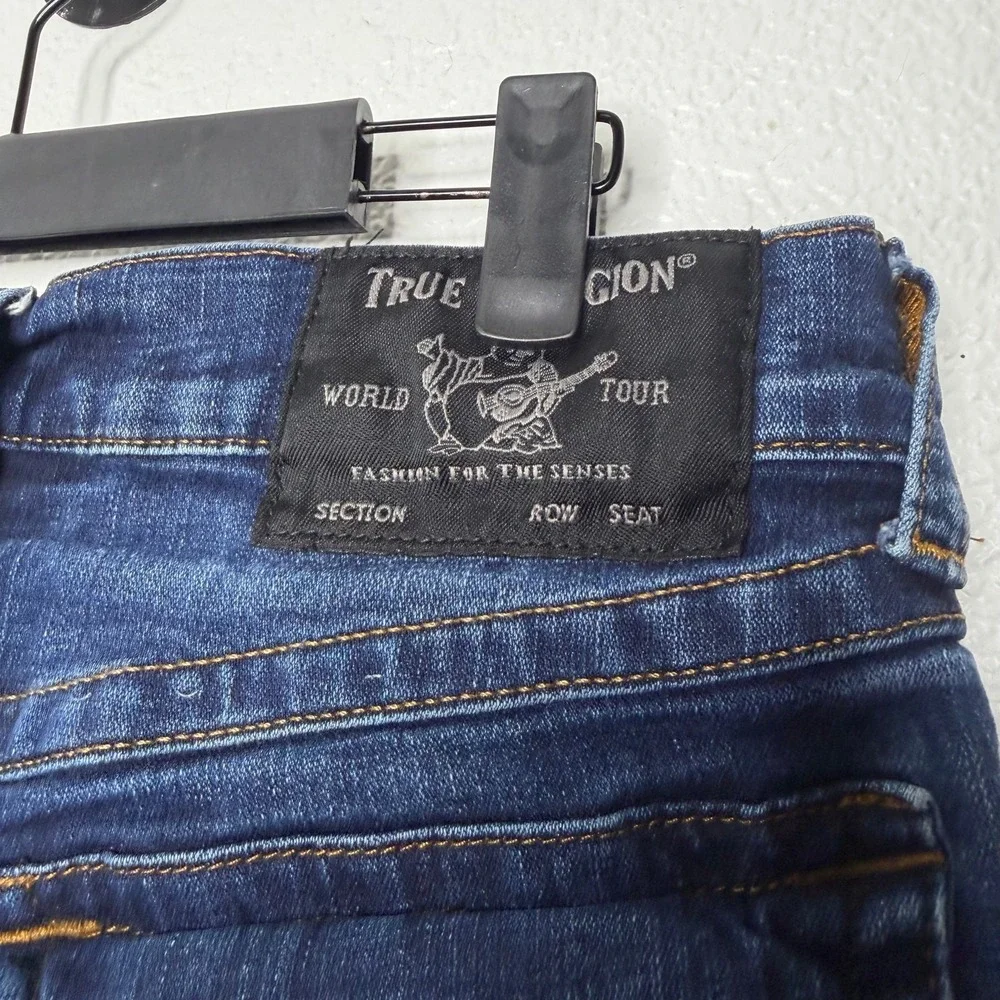 True Religion Ricky Relaxed Straight Jeans Mens 29 Dark Wash Blue Denim